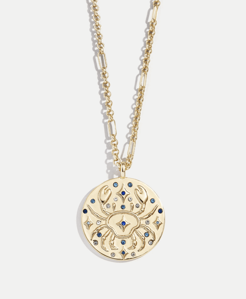 Cancer Zodiac crab pendant necklace